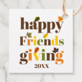 Farbige Typografie und Blätter Freundschaftsnieder Geschenkanhänger (Rückseite)