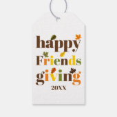 Farbige Typografie und Blätter Freundschaftsnieder Geschenkanhänger (Rückseite)