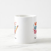 Farbige Typografie Weltbester Lehrer Kaffeetasse (Mittel)
