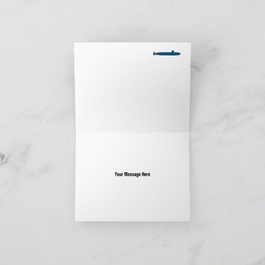 Farbige U-Boote - Custom Monogram Note Card (Innenseite)