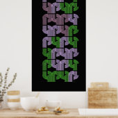 Farbige U-Labyrinth-Geometrie-Muster-Design Poster (Küche)