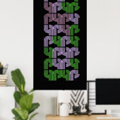Farbige U-Labyrinth-Geometrie-Muster-Design Poster (Heimbüro)