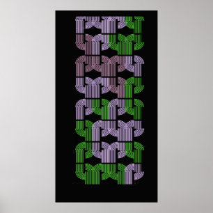 Farbige U-Labyrinth-Geometrie-Muster-Design Poster