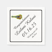 Farbige Ukelele-Abschluss-Papierservietten Serviette (Vorderseite)