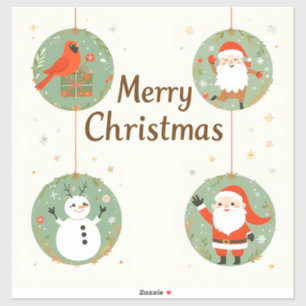 Farbige und fröhliche Weihnachtsillustration Aufkleber