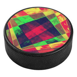 Farbige und geneigte Quadrate und Rechtecke Eishockey Puck