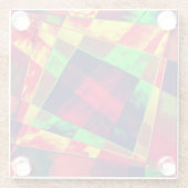 Farbige und geneigte Quadrate und Rechtecke Glasuntersetzer (Rückseite)