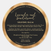 Farbige und goldene Kosmetika - Marke mit Inhaltss Runder Aufkleber (Vorderseite)