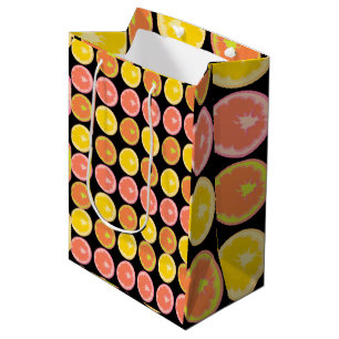 Farbige und helle Grapefruit-Scheiben Mittlere Geschenktüte