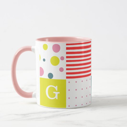 Farbige und hübsche Monogramm Dosen l Pink l Blue Tasse (Links)