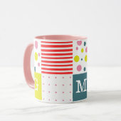 Farbige und hübsche Monogramm Dosen l Pink l Blue Tasse (Vorderseite Links)