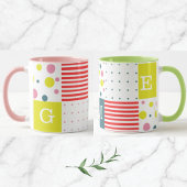 Farbige und hübsche Monogramm Dosen l Pink l Blue Tasse