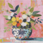 Farbige und lebendige Blumenvase Aufkleber (Vorderseite)
