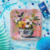 Farbige und lebendige Blumenvase Pappteller (Party)