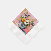 Farbige und lebendige Blumenvase Serviette (Ecke)