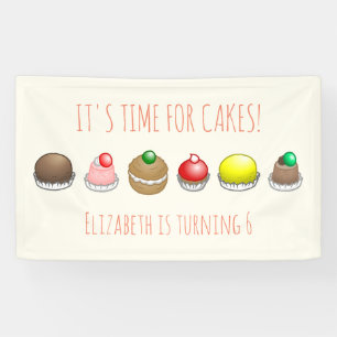 Farbige und leckere Kuchen Banner