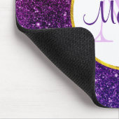 Farbige und Lila Glitzer-Edelsteine Monogramm Mousepad (Ecke)