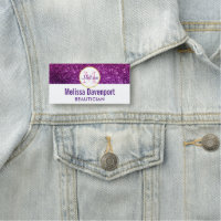 Farbige und Lila Glitzer-Edelsteine Monogramm