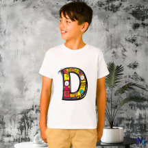 Farbige und lustige Monogram D Tribal und Doodle S