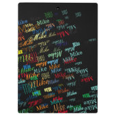 farbige und personalisierte Musternamen cool Klemmbrett (Rückseite)