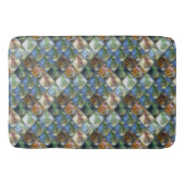 Farbige und polierte Fliesen aus Holz oder Stein Badematte (Vorderseite)