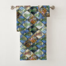 Farbige und polierte Fliesen aus Holz oder Stein