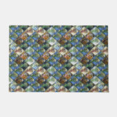 Farbige und polierte Fliesen aus Holz oder Stein Fußmatte (Vorderseite)