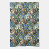 Farbige und polierte Fliesen aus Holz oder Stein Geschirrtuch (Vertikal)