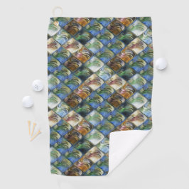 Farbige und polierte Fliesen aus Holz oder Stein Golfhandtuch