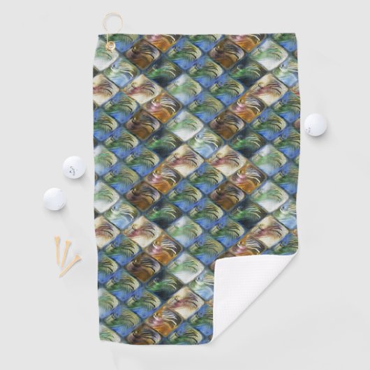 Farbige und polierte Fliesen aus Holz oder Stein Golfhandtuch (Insitu)