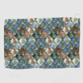 Farbige und polierte Fliesen aus Holz oder Stein Golfhandtuch (Horizontal)