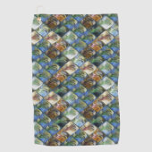 Farbige und polierte Fliesen aus Holz oder Stein Golfhandtuch (Vorderseite)