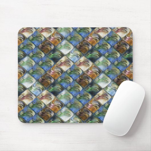 Farbige und polierte Fliesen aus Holz oder Stein Mousepad (Mit Mouse)