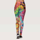 Farbige und psychedelische Blume Leggings (Rückseite)
