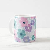 Farbige und schöne Blume drucken Keramik Kaffeetasse (Vorderseite Links)