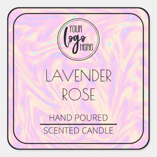 Farbige und schwarze Logo-Sockelmarke Quadratischer Aufkleber (Vorderseite)