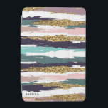 Farbige undurchsichtige Streifen iPad Mini Hülle<br><div class="desc">Geradete Farben abstrakte Wasserfarben chaotische Streifen Muster. Optionales Monogramm.</div>