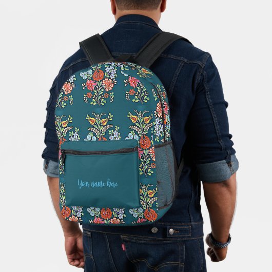 Farbige ungarische Blume Bedruckter Rucksack (Insitu (Modell))