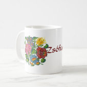 Farbige ungarische Blume Kaffeetasse (Vorderseite Links)