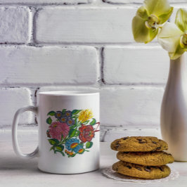Farbige ungarische Blume Kaffeetasse