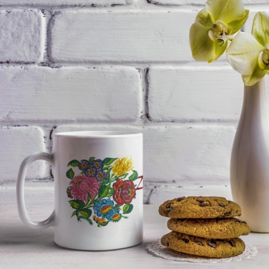 Farbige ungarische Blume Kaffeetasse