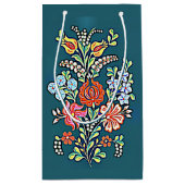 Farbige ungarische Blume Kleine Geschenktasche Kleine Geschenktüte (Rückseite)