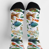 Farbige Unterwasser-Fischkunst Socken (Oben)