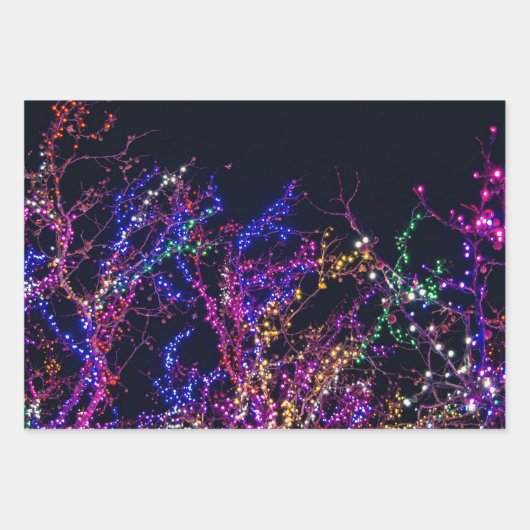 Farbige Urlaubsbeleuchtung Geschenkpapier Set (Vorderseite)