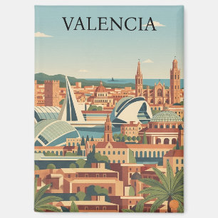 Farbige Valencia Spanien Vintage Reise Magnet