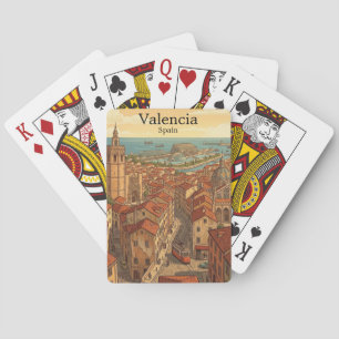 Farbige Valencia Spanien Vintage Reise Spielkarten