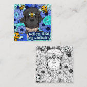 FARBIGE Valentinskarten Klassenzimmer Kinder Biene Mitteilungskarte (Vorne/Hinten)