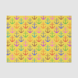 Farbige Verankerung Muster Retro Nautical Seidenpapier
