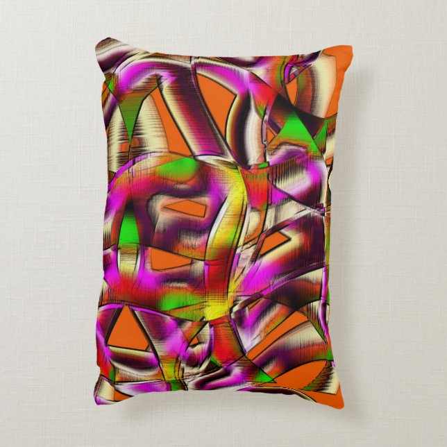 Farbige, verdrehte Ausschnitte rosa, eingekerbte K Dekokissen (Rückseite(Vertikal))