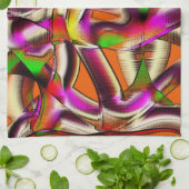 Farbige, verdrehte Ausschnitte rosa, eingekerbte K Geschirrtuch (Gefaltet)